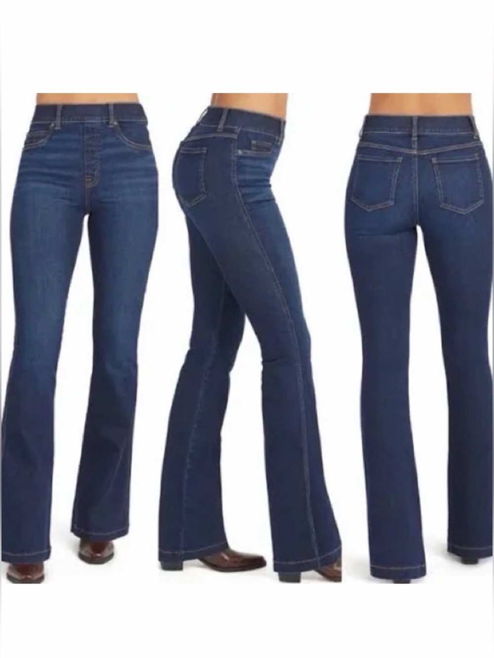 SPANX - Pull On Jeans - Dark Wash - High Rise Flare - Women’s Small - EUC
